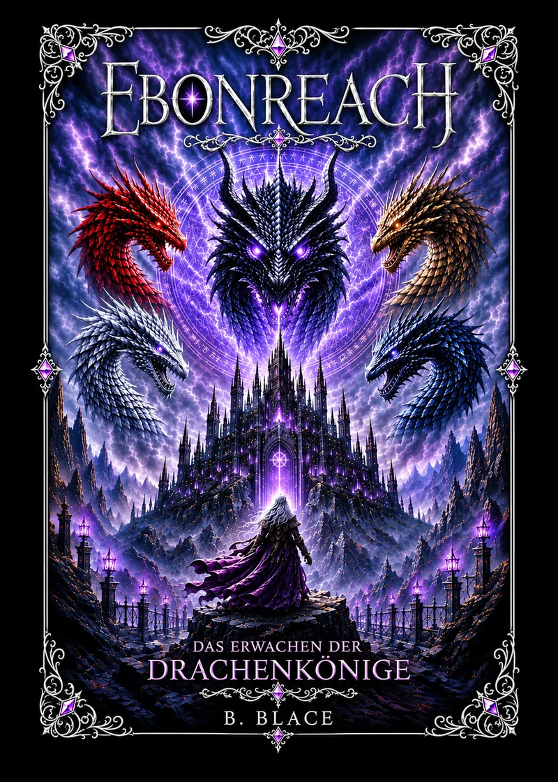 Buchcover: Ebonreach – Das Erwachen der Drachenkönige von B. Blace